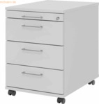 mcbuero.de Rollcontainer 58cm 3 Sch&uuml;be Schloss B&uuml;gelgriff Grau