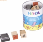 6 x Heyda Stempelset Holz Urlaub Sommer-/ Urlaubsmotive 1,5x1,5cm VE=1