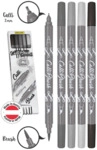 6 x ONLINE Faserschreiber Calli.Brush - 5 St&uuml;ck Duo grey Edition.
