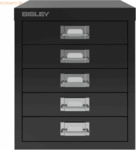 Bisley Schubladenschrank Basis A4 5 Sch&uuml;be schwarz