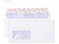 Elco Briefumschläge DINlang mit Fenster haftklebend 80g/qm weiß VE=50