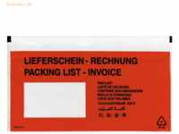 Herlitz Dokumententasche DINlang haftklebend rot/schwarz mit Aufdruck
