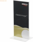 Deflecto Tischaufsteller Classic Image gerade DINlang transparent