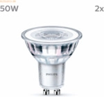 Signify Philips LED classic Lampe 50W GU10 Kaltwei&szlig; 390lm Silber 2er P