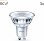 Signify Philips LED classic Lampe 50W GU10 Kaltwei&szlig; 390lm Silber 3er P