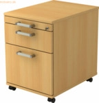 mcbuero.de Rollcontainer 58cm 1 Schub 1 H&auml;ngeregistratur Schloss Chrom