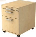 mcbuero.de Rollcontainer 58cm 1 Schub 1 H&auml;ngeregistratur Schloss Chrom