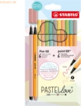 6 x Stabilo Filzstift / Fineliner Pen 68 / point 88 Etui Pastellove VE