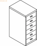 Bisley Schubladenschrank Basis A4 6 Sch&uuml;be kardinalr.
