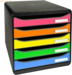 Exacompta Schubladenbox Big-Box Plus Iderama 5 F&auml;cher harlekin