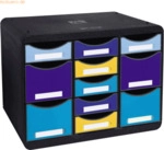 Exacompta Schubladenbox Bee Blue 3137202D 11 Sch&uuml;be farbig