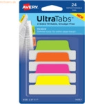 Avery Haftstreifen UltraTabs 63,5x25,4 mm neonfarbig VE=24 St&uuml;ck