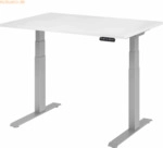 mcbuero.de Sitz-Steh-Schreibtisch elektrisch 120x80cm Wei&szlig;/Silber