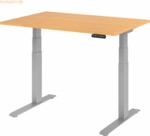 mcbuero.de Sitz-Steh-Schreibtisch elektrisch 120x80cm Buche/Silber