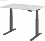 mcbuero.de Sitz-Steh-Schreibtisch elektrisch 120x80cm Grau/Silber