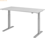mcbuero.de Sitz-Steh-Schreibtisch elektrisch 160x80cm Grau/Silber