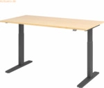 mcbuero.de Sitz-Steh-Schreibtisch elektrisch 160x80cm Ahorn/Graphit
