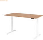 mcbuero.de Schreibtisch el 160x80cm wei&szlig;/nussbaum