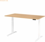 mcbuero.de Schreibtisch el 160x80cm wei&szlig;/eiche