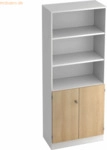 mcbuero.de Regal 5 OH 2 OH 80x42x200,4cm T&uuml;ren Sockelblende Griff SG W