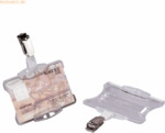 Durable Namensschild f&uuml;r Betriebsausweise mit Clip 54x85 transparent V