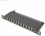 Assmann DIGITUS CAT 6A Patch Panel, geschirmt,12-Port 1/2HE, schwarz