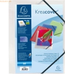 Exacompta Eckspannmappe Kreacover A4 PP 500my transparent wei&szlig;
