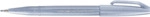 10 x Pentel Kalligrafiestift Sign Pen Brush - Pinselspitze blaugrau.