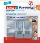 8 x Tesa Powerstrips Haken Large transparent/mattchrom VE=2 St&uuml;ck
