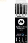 Molotow Blackliner Set 3 schwarz VE=je 1 Chisel, Round, Calligraphy, B