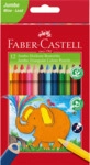 FABER-CASTELL Buntstift Jumbo Dreikantform - 12 Farben sortiert Karton