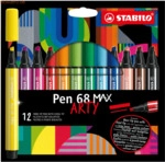 Stabilo Fasermaler Pen 68 Max Keilspitze Etui Arty VE=12 Stifte