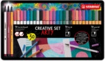 Stabilo Schreibger&auml;teset Filzstift mit Pinselspitze CREATIVE SET Metal