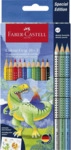 FABER-CASTELL Buntstifte Jumbo GRIP Dino - 10+3 Farben Kartonetui inkl
