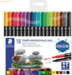 Staedtler Doppelfasermaler Duo permanent Office Etui VE=18 Farben