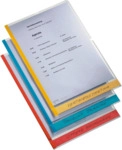 10 x Leitz Sichth&uuml;llen Desk Free A4 Farbkante gelb, rot, blau VE=6 St&uuml;