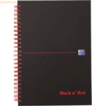 5 x Oxford Spiralbuch Office Black 'n Red A5 kariert 5 mm 70 Blatt 90