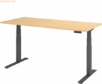 mcbuero.de Sitz-Steh-Schreibtisch elektrisch 180x80cm Ahorn/Silber
