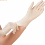 10 x Hygonorm Latex-Handschuh Grip Light puderfrei L 24cm wei&szlig; VE=100