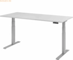mcbuero.de Sitz-Steh-Schreibtisch elektrisch 180x80cm Grau/Silber