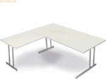 Kerkmann Schreibtisch Artline Holzdekor / Anbau C-Fu&szlig; 200x200x68-82cm