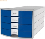 HAN Schubladenbox Impuls A4/C4 4 geschlossene Schubladen blau
