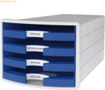 HAN Schubladenbox Impuls A4/C4 4 offene Schubladen blau
