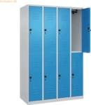 CP Spind Classic PLUS doppelt 4Abteile 1850x1200x500mm lichtgrau/licht