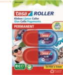 5 x Tesa Kleberoller Mini permanent 6mx5mm blau VE=2 St&uuml;ck Blister