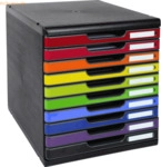 Exacompta Schubladenbox Modulo 302798D A4+ 10Sch&uuml;be schwarz/harlekin