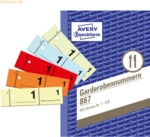 Avery Zweckform Garderobennummern A6 farbig sortiert 100 Blatt / Block