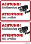 10 x HERMA Hinweisetikett Vario wetterfest Video&uuml;berwachung 2St 1Pack