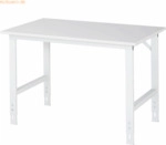 Rau Arbeitstisch 1250x800x760-1080 M-Platte 22mm lichtgrau