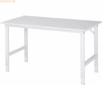 Rau Arbeitstisch 1500x800x760-1080 M-Platte 22mm lichtgrau